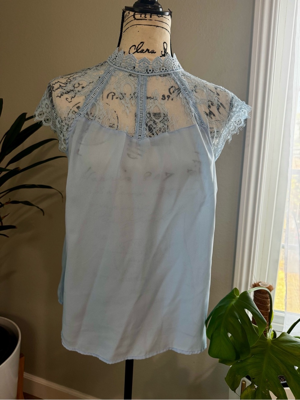 Light Blue Lace Blouse